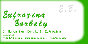 eufrozina borbely business card
